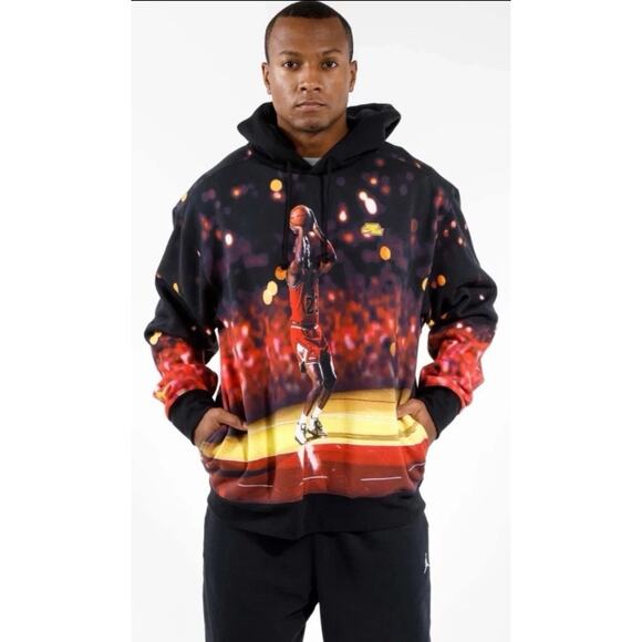 Nike Air Jordan Pullover Graphic Fleece Hoodie Black Sweater DC9610-010 M-L-XL - Picture 6 of 14